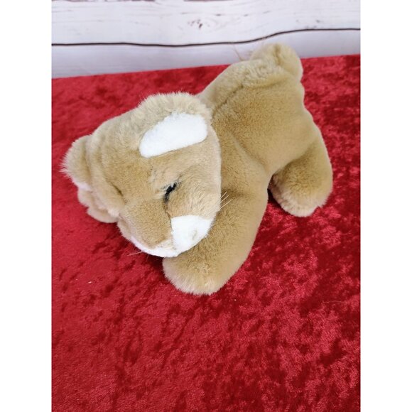 Vintage Plush‎ Tan Lion Cub Stuffed Animal Toy 9" Soft Fluffy Cute Collectible - Picture 2 of 6